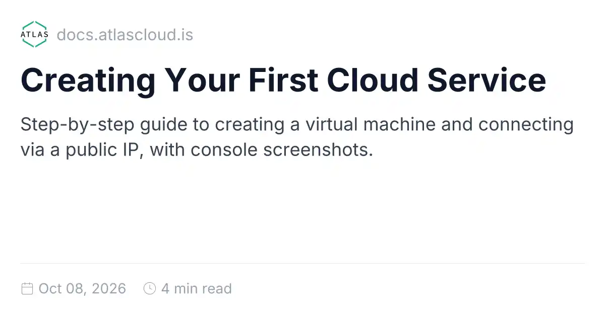 Creating Your First Cloud Service